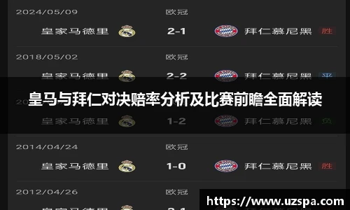 皇马与拜仁对决赔率分析及比赛前瞻全面解读